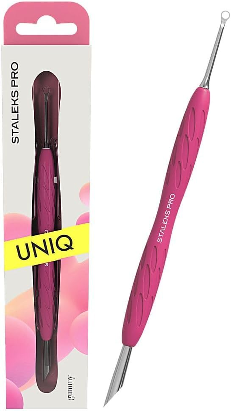 STALEKS PRO by Natury Nails Cuticle Pusher with Rubber Silicone Handle, Stainless Steel, UNIQ 11/2 image number 5