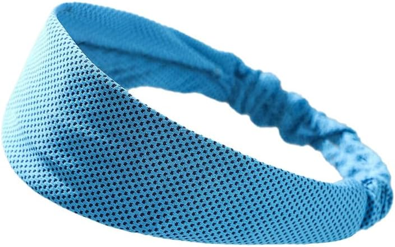 Unisex Cooling Sports Headband, Moisture Wicking Non-Slip Sweatband for Running, Yoga, Gym, Fitness - Men Women Adjustable Athletic Headband