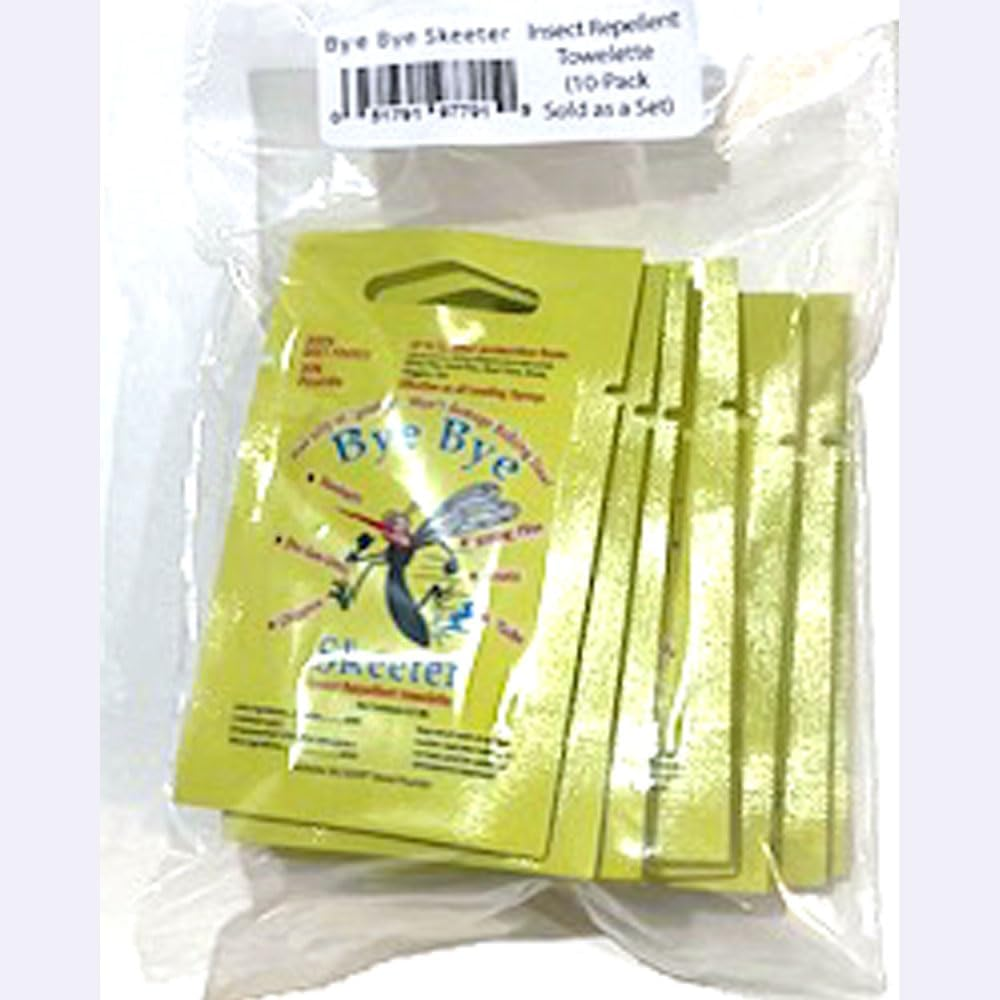 Insect Repellent,Towellette Wipes DEET Free 20% Picaridin (10 Pack) Tell Your Bye Bye Skeeter Story image number 1