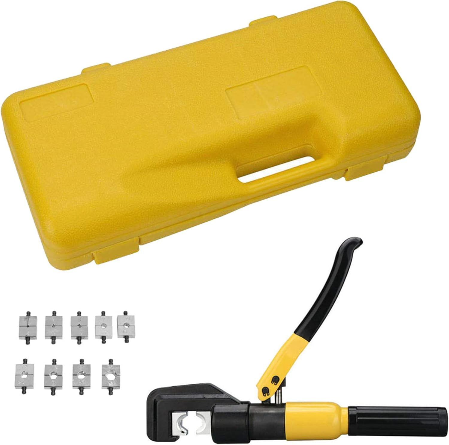 6Mt Hydraulic Crimper Terminal Wire Cable Lugs Crimping Tool Kit 9 Dies image number 5