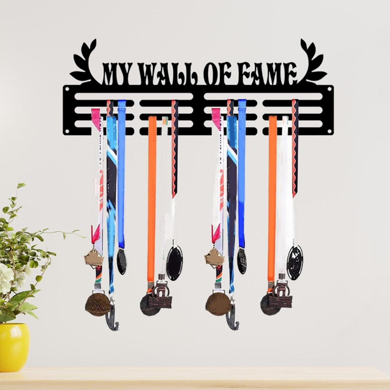 Rockible Medal Hanger Display Hanger Rack Race Medal Display Holder Shelf for Sports Award image number 2