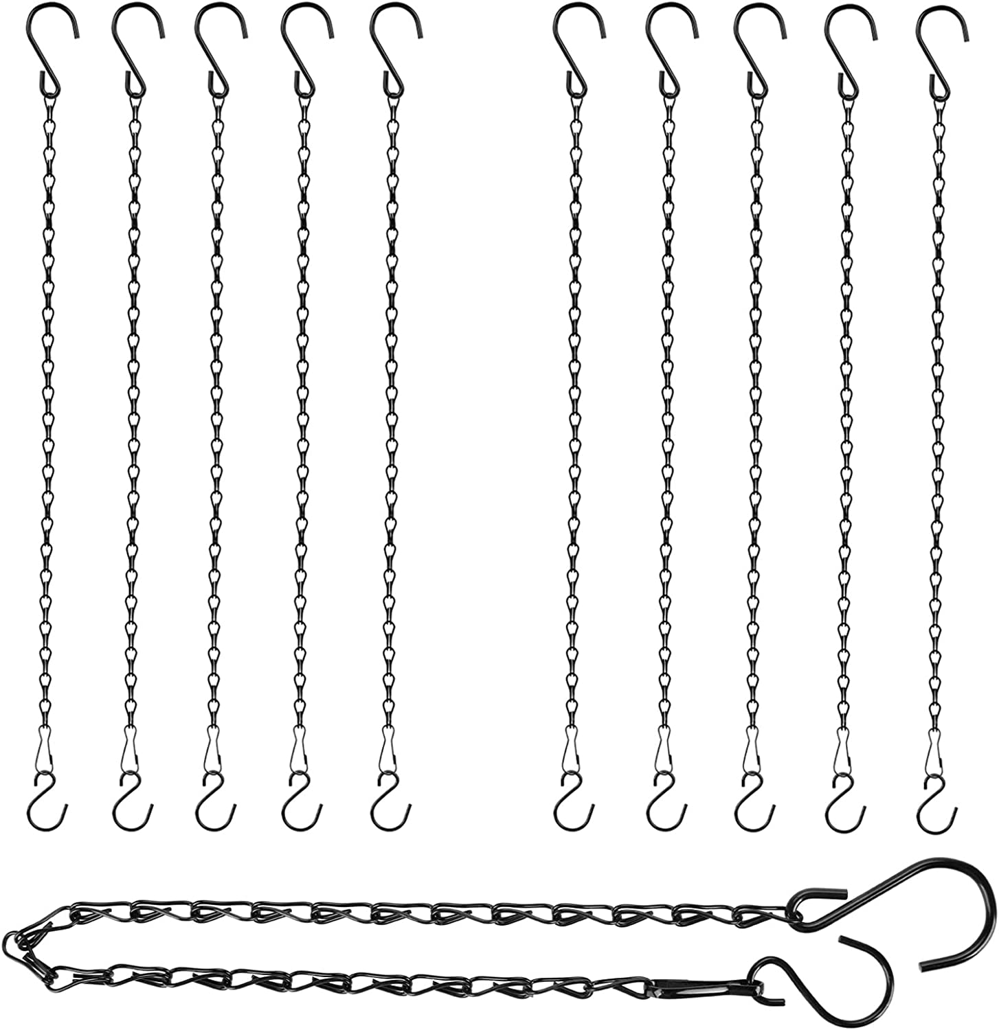 RIFNY Gold Chain for Hanging Plants, 20 Inch Small Plant Chains for Hanging Baskets Kits with Hooks for Bird Feeders Planters Billboards Lanterns Wind Chimes Ornaments Outdoor Indoor Use (10 PCS)