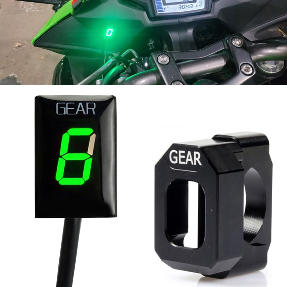 1-6 Speed ​​LED Digital Gear Indicator Waterproof Compatible with Kawasaki ER6N Z1000 SX Ninja 400 650 Z800 Z750 Versys 650 Z650 W800 Ninja 300 Vulcan