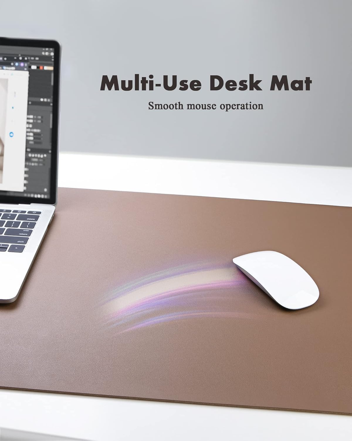 Ysagi Double-Sided Desk Pad, Leather Desk Mat, Eco Cork Desk Pad Protector,Large Mouse Pad,Waterproof Desk Blotter for Office/Home (Coffee+Cork, 31.5"X15.7") image number 4