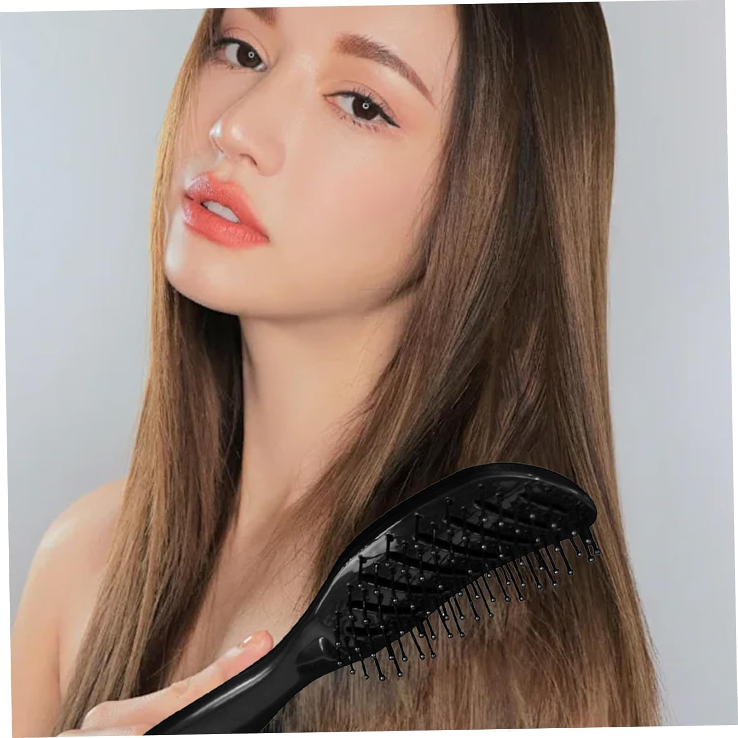 Curved Vented Styling Hair Brush, 2Pcs Curve Vented Brush Faster Blow Drying Brush,Detangling Nylon Bristle Brushes,Detangling Nylon Boar Bristle Brushes Curved Vented Detangle Hair Brush