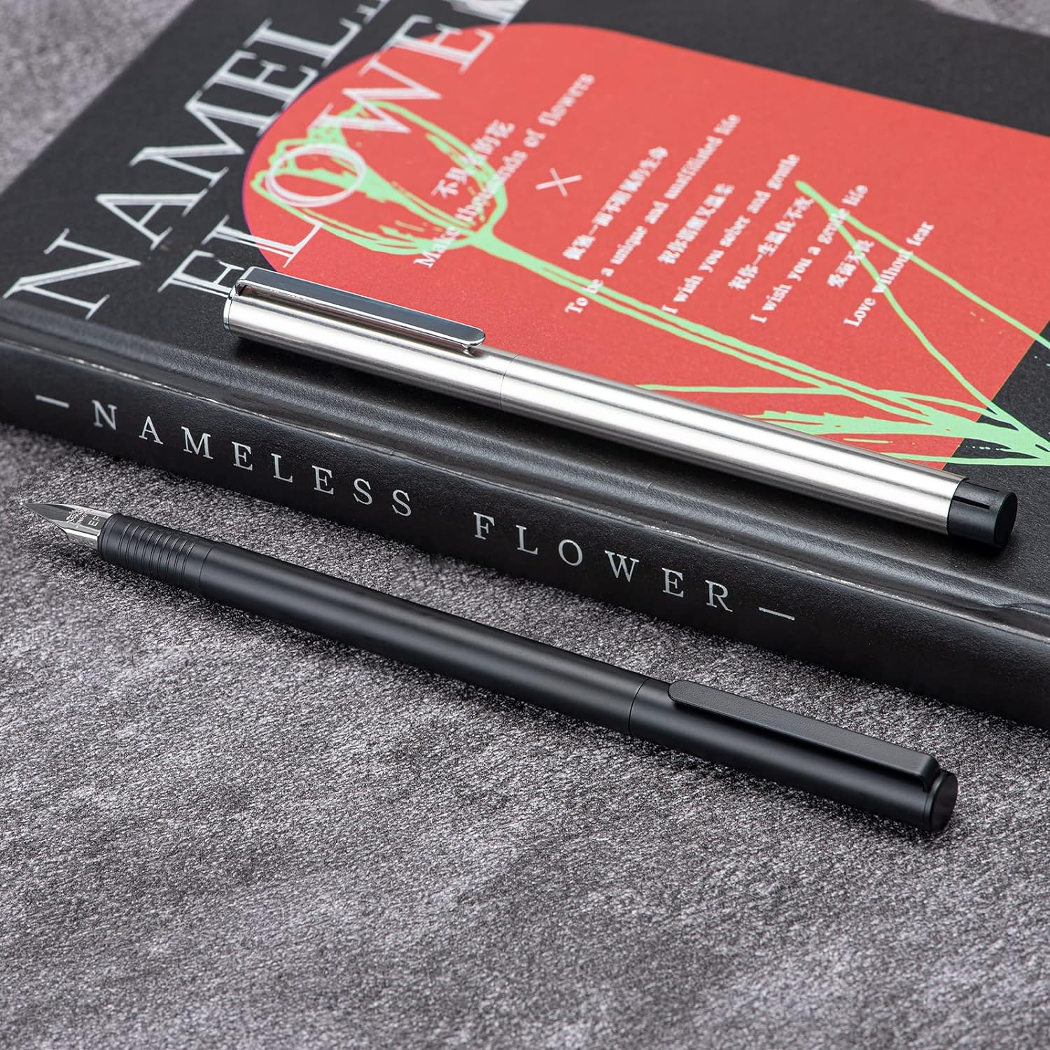 3PCS Jinhao 65 Silver Fountain Pen Set, Iridium Ultra Fine & Extra Fine & Fine Nib, Smooth Writing Pen with Converter Set image number 5