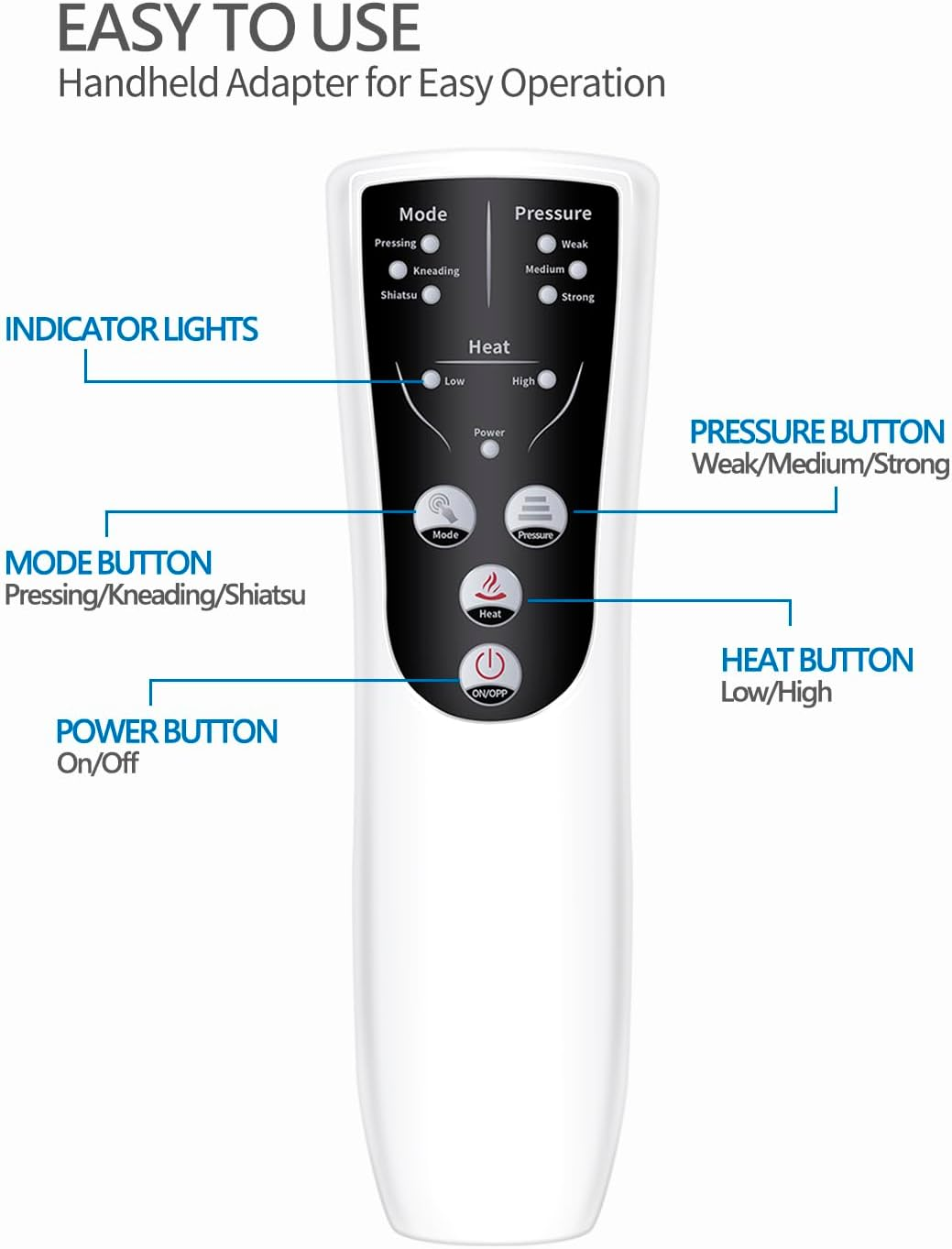 AERLANG Leg Massager.Leg Compression Massager for Circulation,3 Modes and 3 Intensities of Leg Massager with Heat and Air Compression for Tired and Tense Legs,Gifts for Him. image number 2