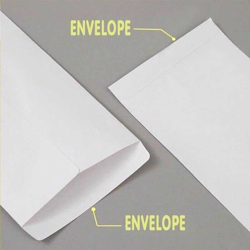 8 Sizes White Envelopes Standard Business Mailer Opaque Pre-Printed Postcode, Perfect for Business and Personal Mailing, Pre-Printed Postcode, Multipurpose Mailer Set of 50 image number 6
