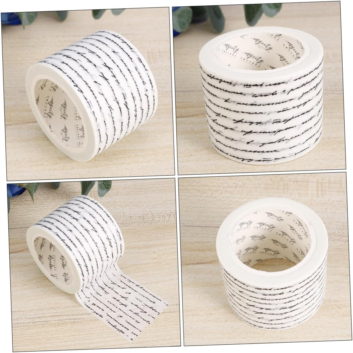 4Rolls Handwritten Washi Tape Set DIY Adhesive Decorative Washi Masking Tape for Scrapbooking Crafts Metallic Colors for Home Decor and Gifting image number 4