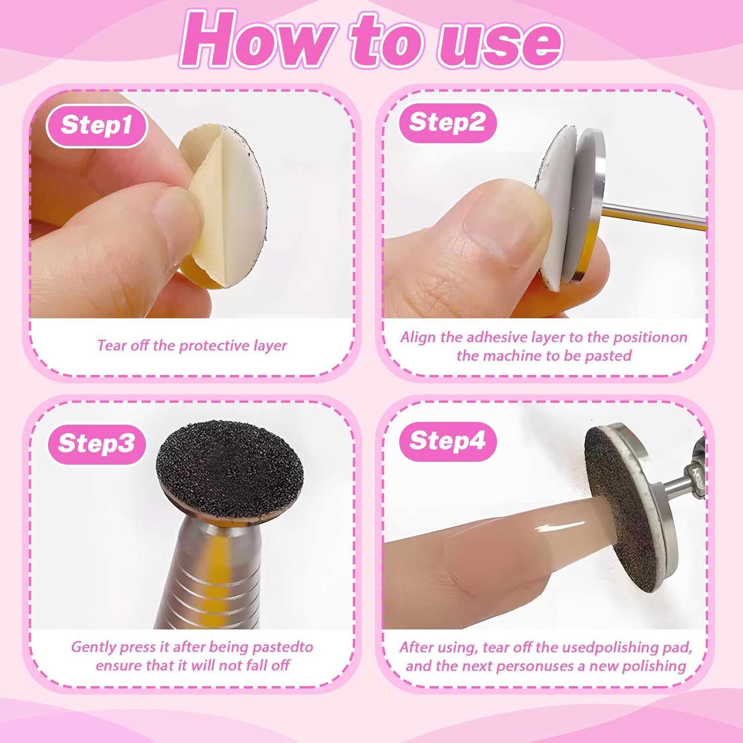 120 Pcs Sanding Paper Discs (#80#150#240 Grits) and 2 Pcs 25Mm Metal Shaft Sanding Disc Bit, Replacement Sandpaper Disk, Adjustable Speed Callus Remover Tool for Manicure Pedicure (80#150#240# Grits) image number 5