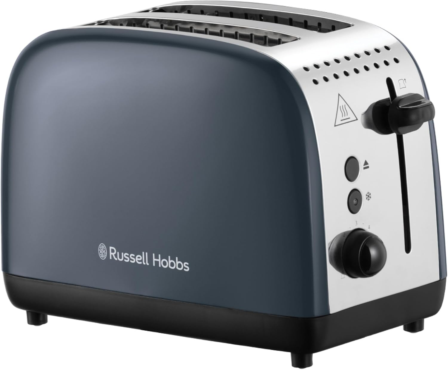 Russell Hobbs Colours plus 2 Slice Toaster, RHT2655STG, 2-Slice Toaster with Longer Slots, 6 Browning Settings, Frozen, Reheat & Cancel Functions, Grey