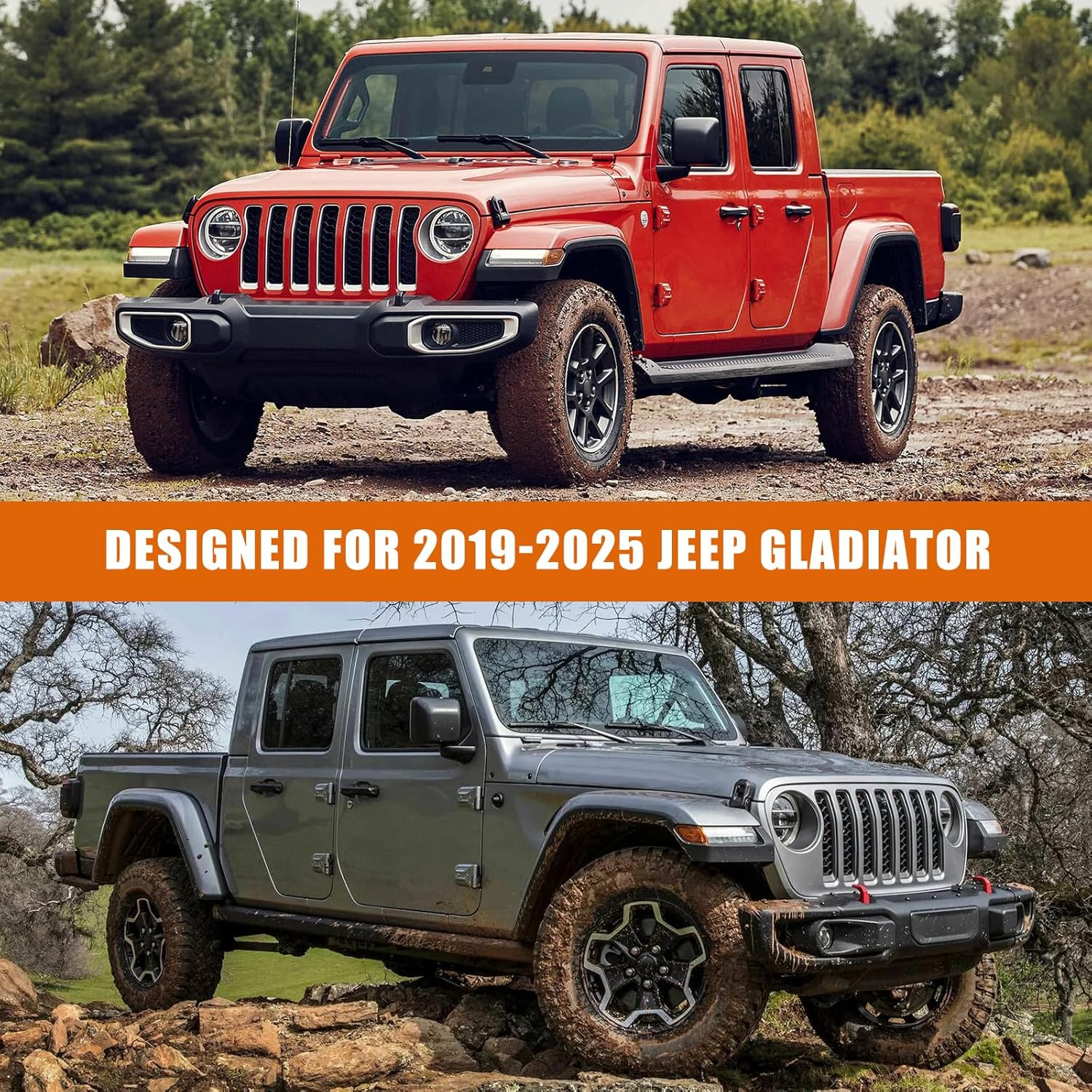 Waterproof Car Covers Replace for 2019-2025 Jeep Gladiator, 6 Layers Silver All Weather Custom-Fit Car Cover with Zipper Door & Windproof Bands for Snow Rain Dust Hail Protection image number 5