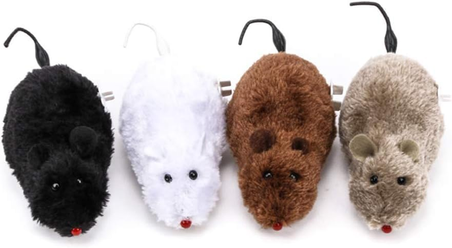 Pchnfei Furry Mice Cat Toy Wind up Toys Realistic Mouse Toys Funny Moving Toys, Cat Mice and Animals Toys Interactive Play Mouse Toy for Cat Kitten, Cat Mice Animals Toys image number 4