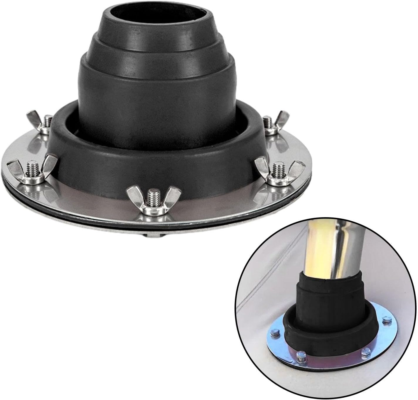 Eigell Silicone Hot Tent Stove Jack Roof Pipe Flashing Heat Resistant Chimney Hole Durable Fireproof Protection Ring for Tent Yurt