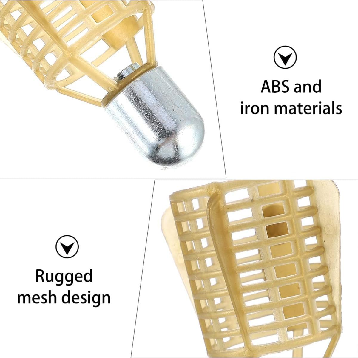 AIMALL 4PCS Feeder Bait Cage - ABS and Iron Material, Rugged Mesh Design, European Carp Fishing Accessories, Bait Load Feeder image number 3