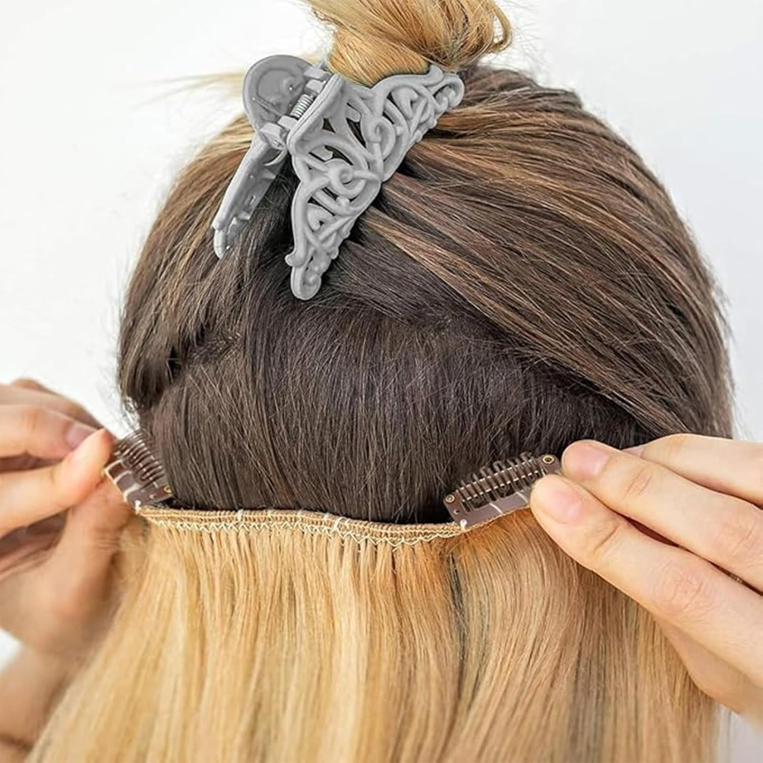 Suytvenxau Wig Clips, 50 PCS Hair Extension Clips Small Snap Clips for Wig (Dark Brown) - Versatile Small Hair Clips for Wigs and Hairpieces - Black  Light Brown image number 6