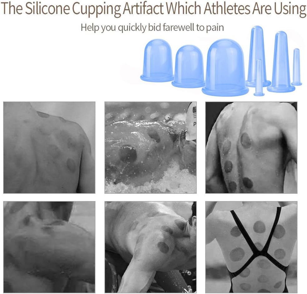 500-Miles anti Cellulite Cupping Therapy Set of 7 Silicone Vacuum Suticon Cups - Chinese Cupping Kit for Cellulite Body and Facial Massage Cupping Cup for Adults Home Use image number 2