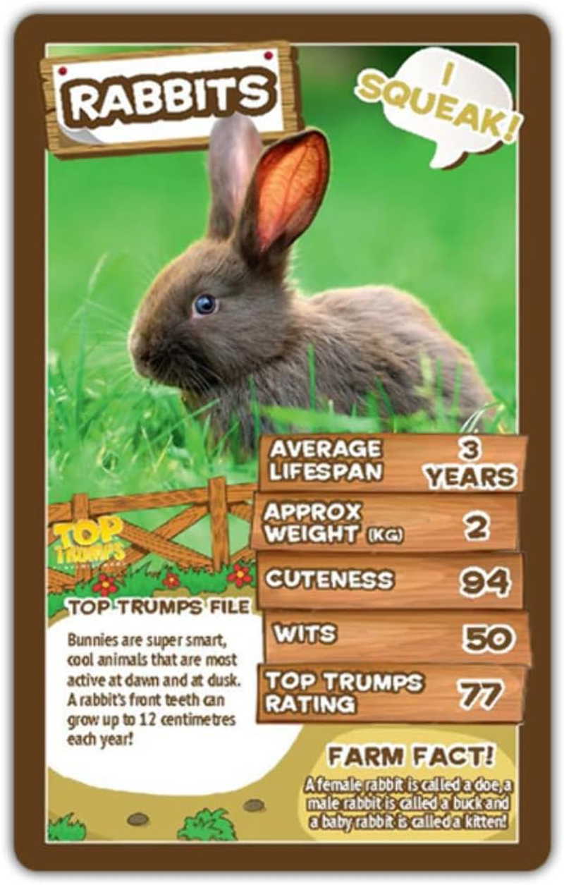 Winning Moves WMA Top Trumps Farm Animals Board Game