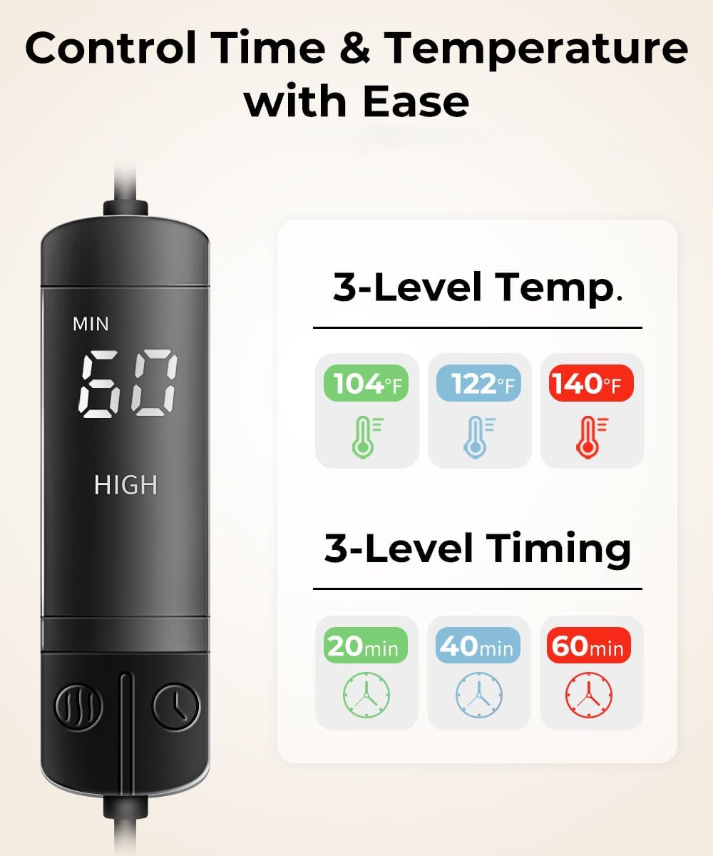 Aroma Season Heated Eye Mask, Warm Eye Compress for Dry Eyes MGD Stye Blephartitis Sinus Migraine, Graphene Heating Element with Natural Lavender Pack (Black) - Black image number 4