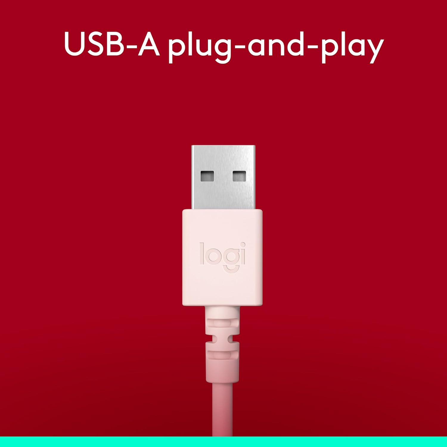 Logitech H390 Wired Headset for Pc/Laptop, Stereo Headphones with Noise Cancelling Microphone, USB-A, In-Line Controls for Video Meetings, Music, Gaming and beyond - Rose image number 5