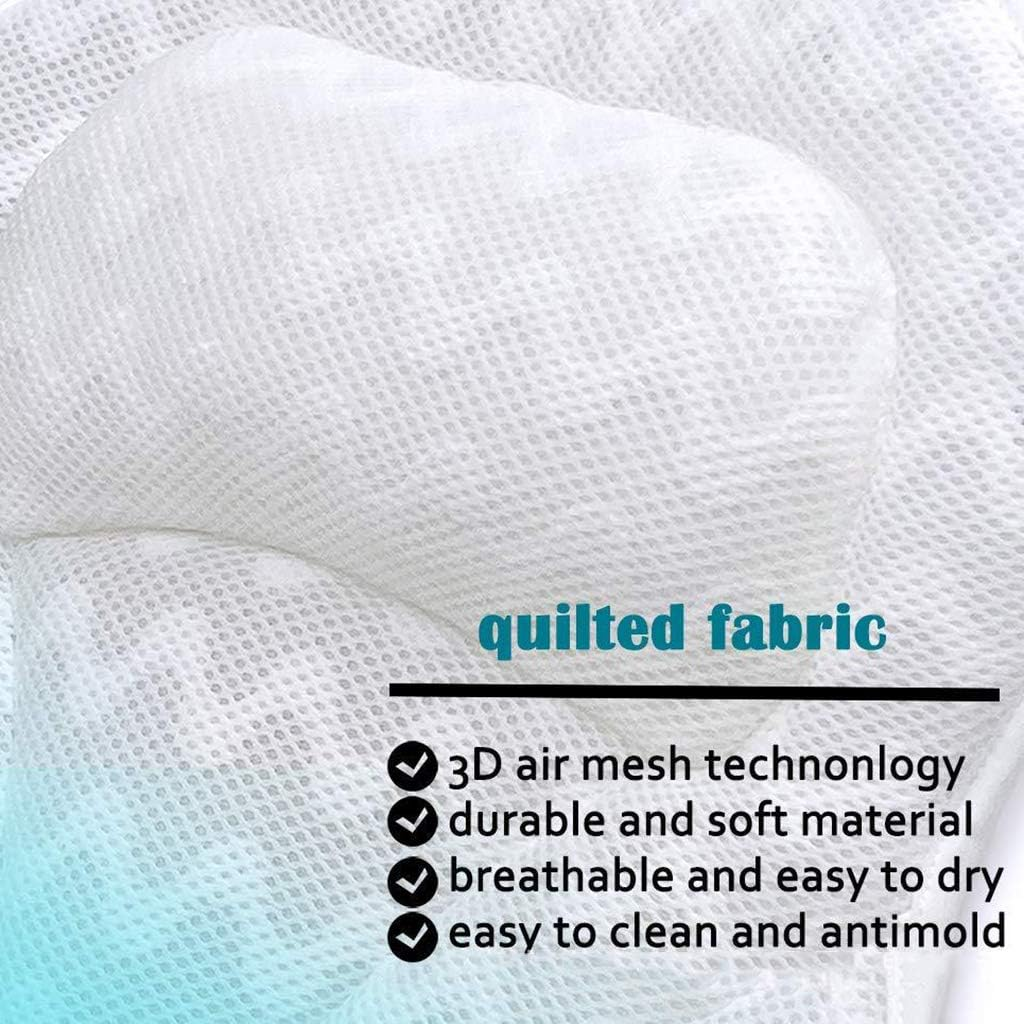 Bathtub Pillows, 3D Mesh Spa Bath Pillow for Bathtub, Spa with 6 Strong Grip Suction Cups Comfortable & Quick Dry for Neck Head Shoulder Support image number 3