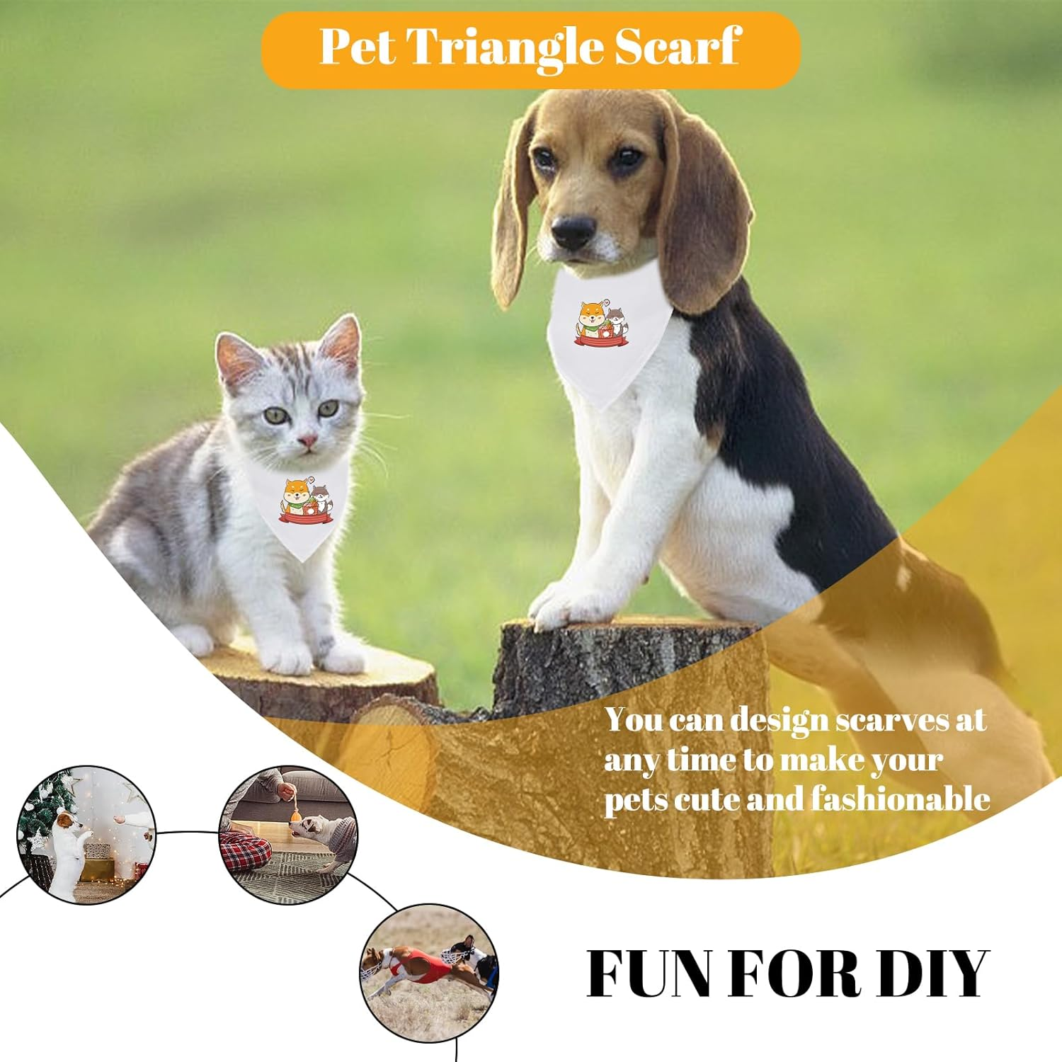 Blank Dog Bandanas, 36 Pack Solid Pet Triangle Scarf, White, DIY Triangle Dog Bandanas for Small, Medium and Large Dogs - 24Pcs image number 5