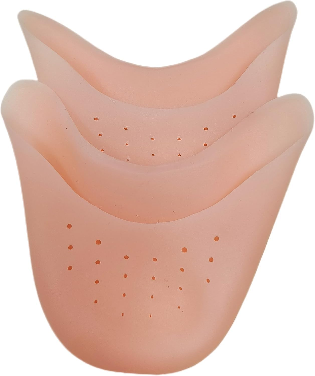 2 Pcs Ballet Dance Toe Pads Soft Silicone Gel Toe Covers High Heels Toe Caps for Women Toe Protector with Breathable Hole (Complexion, One Size) image number 2