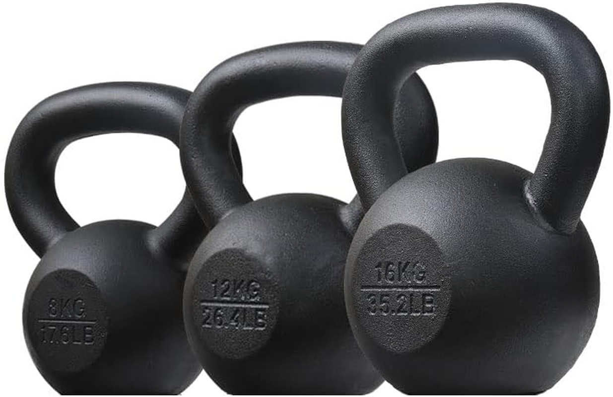 HCE Kettlebell Weights - Russian Classic Black Kettlebell Set - Premium Cross Training Workout Bell Equipment - WOD Fitness Bodybuilding Weightlifting
