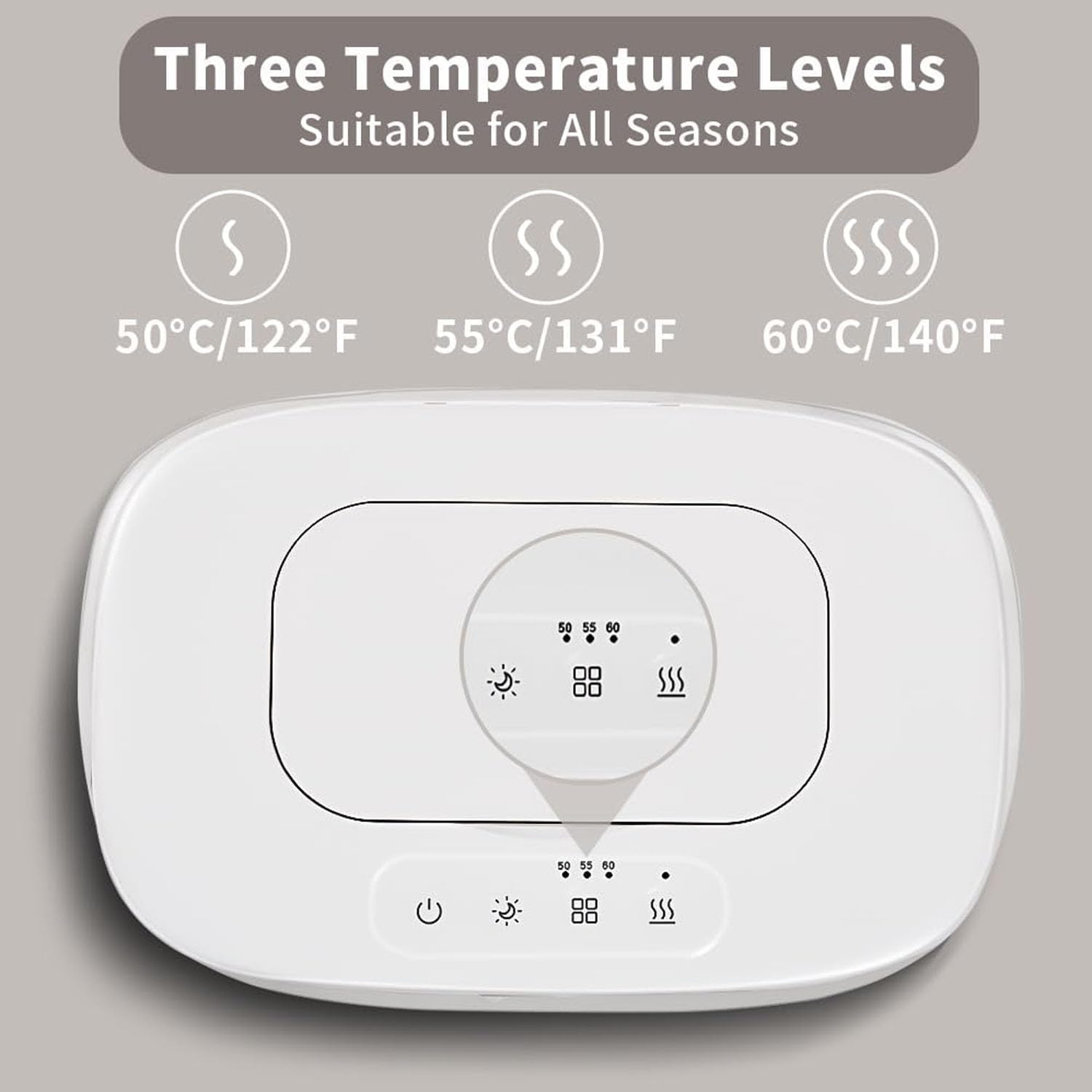 Baby Wipe Warmer, Innovative Spring Design,Large Capacity Wipes Dispenser and Diaper Wipe Warmer with Night Light, Fast and Even Heating, Temperature Display, 3 Modes of Temperature Heating Control image number 2