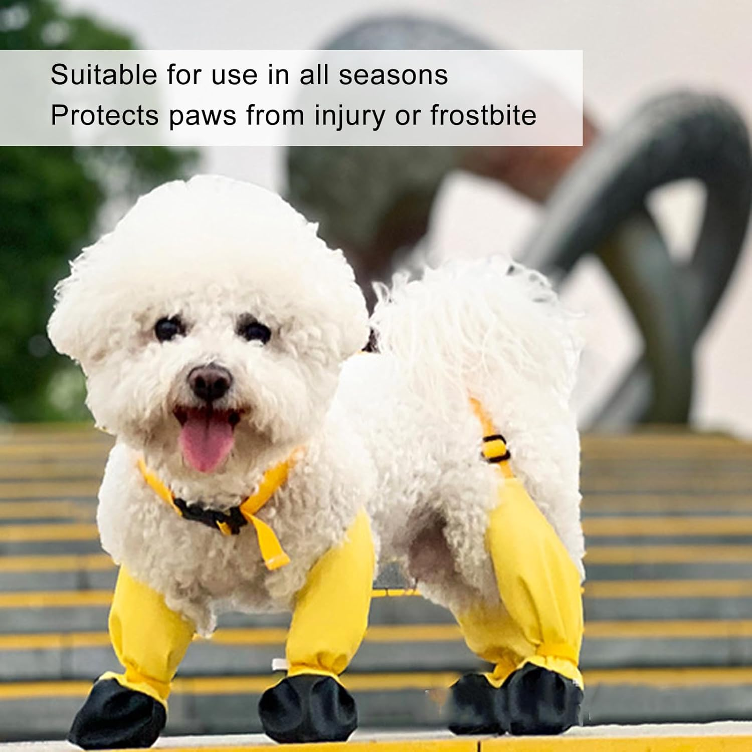 Dog Suspender Booties, Abrasion Proof Dog Paws Boot Leggings anti Slip Snow Water Proof, Adjustable Suspender Boots for Dogs Winter Snow Rain Hiking Paws Protector (XL) image number 6