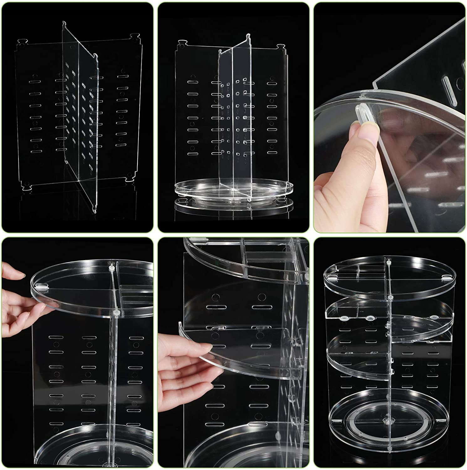 Coyaho Rotating Makeup Organizer, Cosmetic Storage Jewelry Box Clear image number 4