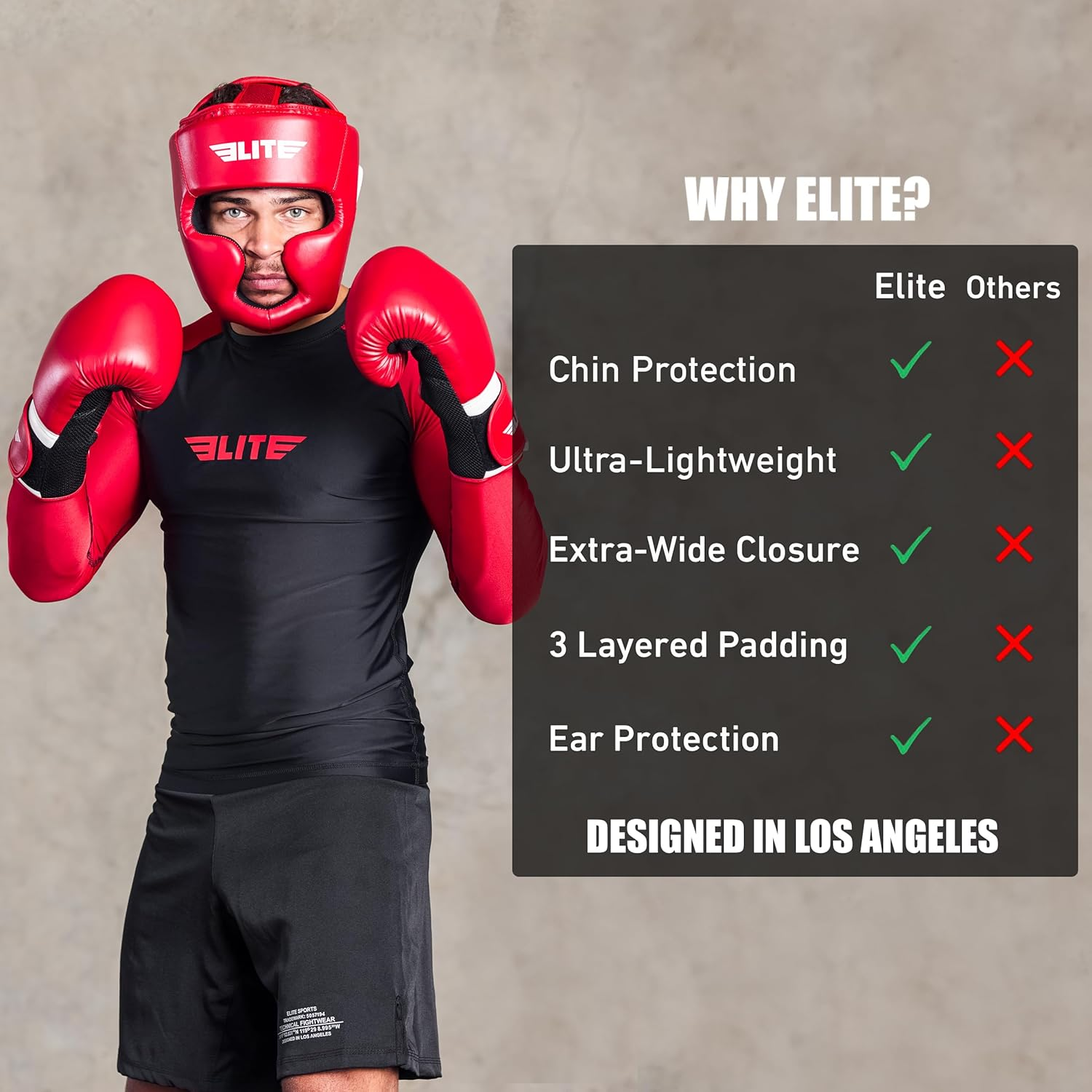 Elite Sports Best Celestial Head Guard, a Complete Package for MMA and Kickboxing Trainees, Muay Thai Boxing Safety Head Guard for Men - Black image number 5
