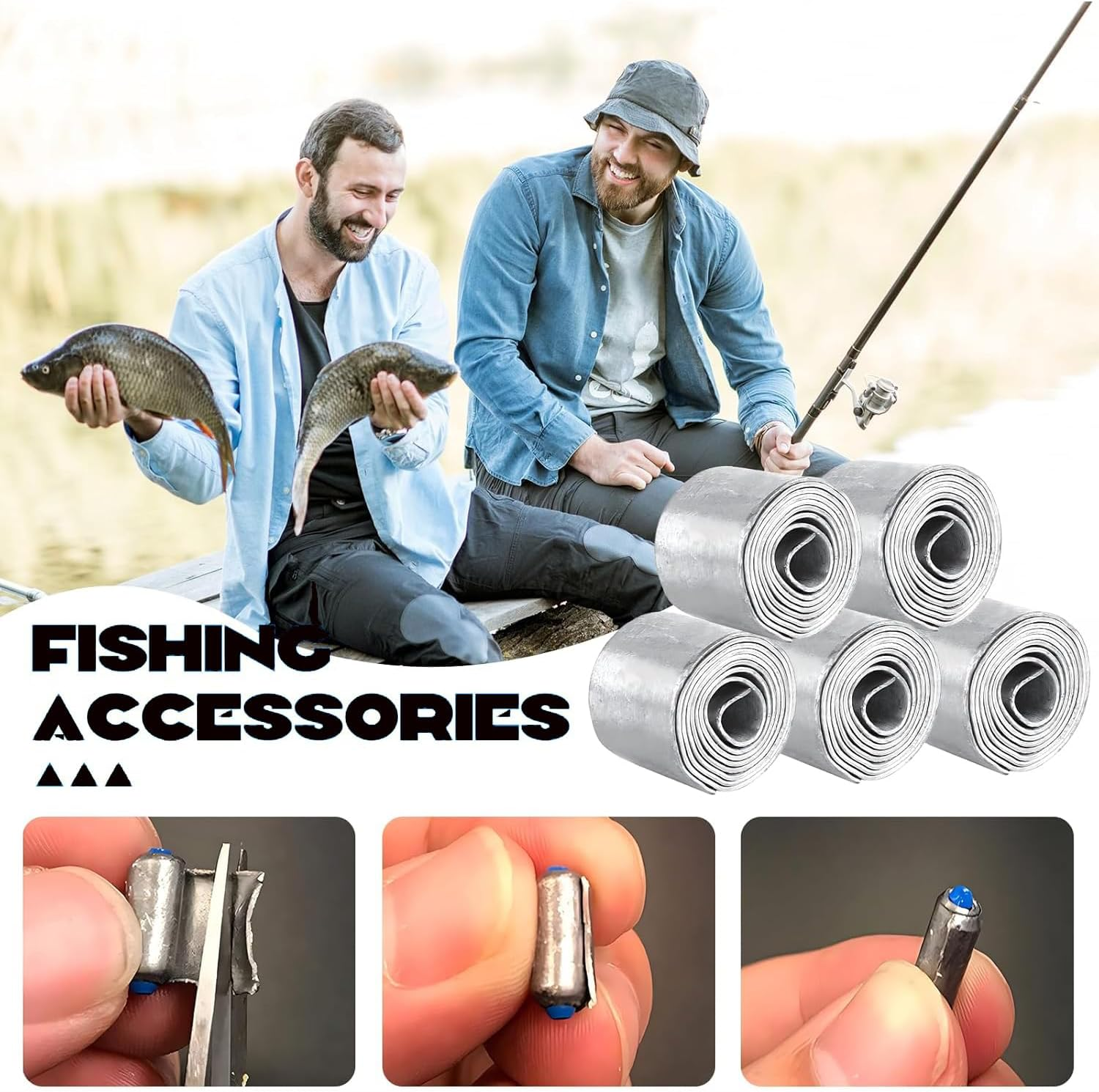 &lrm;BEANPRECOY Leads Sheet,1Mm Thick Leather Strips for Fishing Gear 20 Rolls Fishing Soft Sheet Strip Sinkers Weights Tackle Accessories Supplies New,Balance the Fishing Accessories Group image number 1