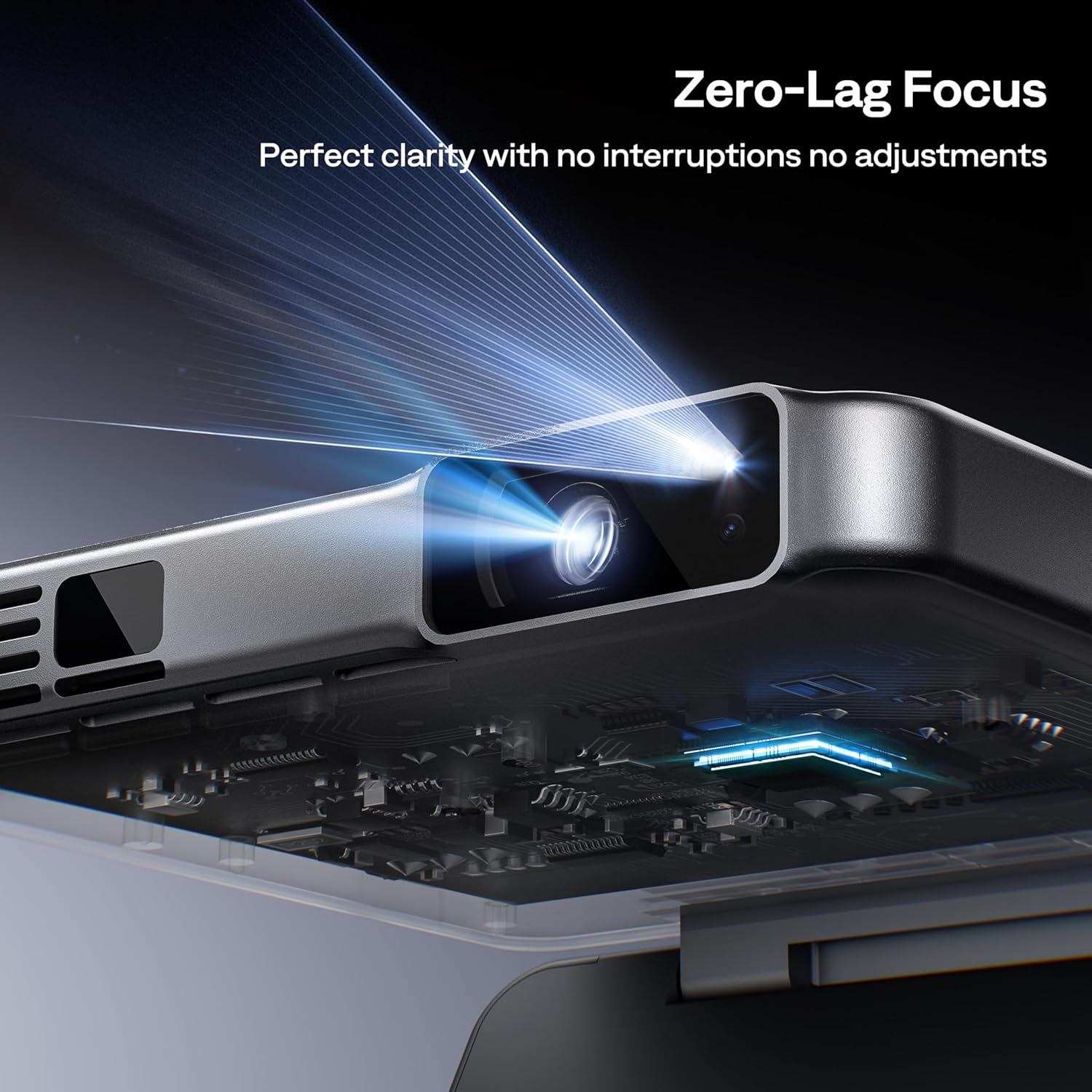 Zip Tri-Fold DLP Truly Mini Projector, Pocket Size, Zero-Lag Focus, One-Click Screen Mirroring, Full-Screen Mode, Type-C Fast Charging, 5,000Mah Battery, Indoor Outdoor Portable Projector, Grey image number 5