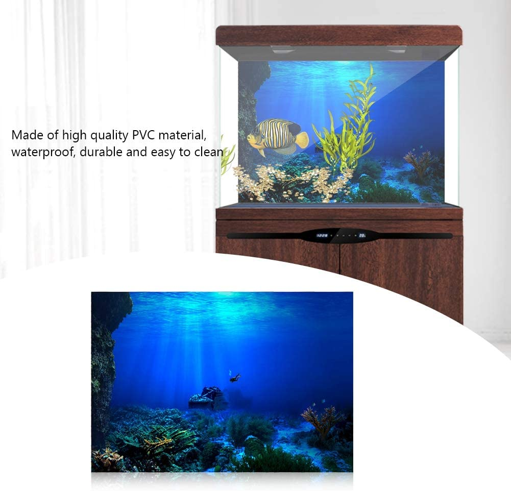 Aquarium Background HD Undersea Coral Reef Photo Wall Paper Aquarium Fish Sea Mural XXL Undersea Underwater World Wall Decoration (122 * 46Cm) image number 5