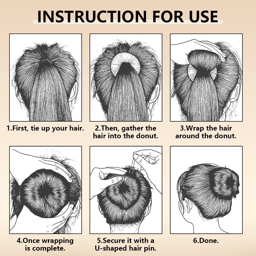 Zegnuem Black Hair Donuts 24Pcs Hair Donuts for Hair Bun Styling Tool Set for Buns with 20 Pins & 4 Headbands Professional Bun Maker for Girls Dancers Ballet Womenbuns image number 2