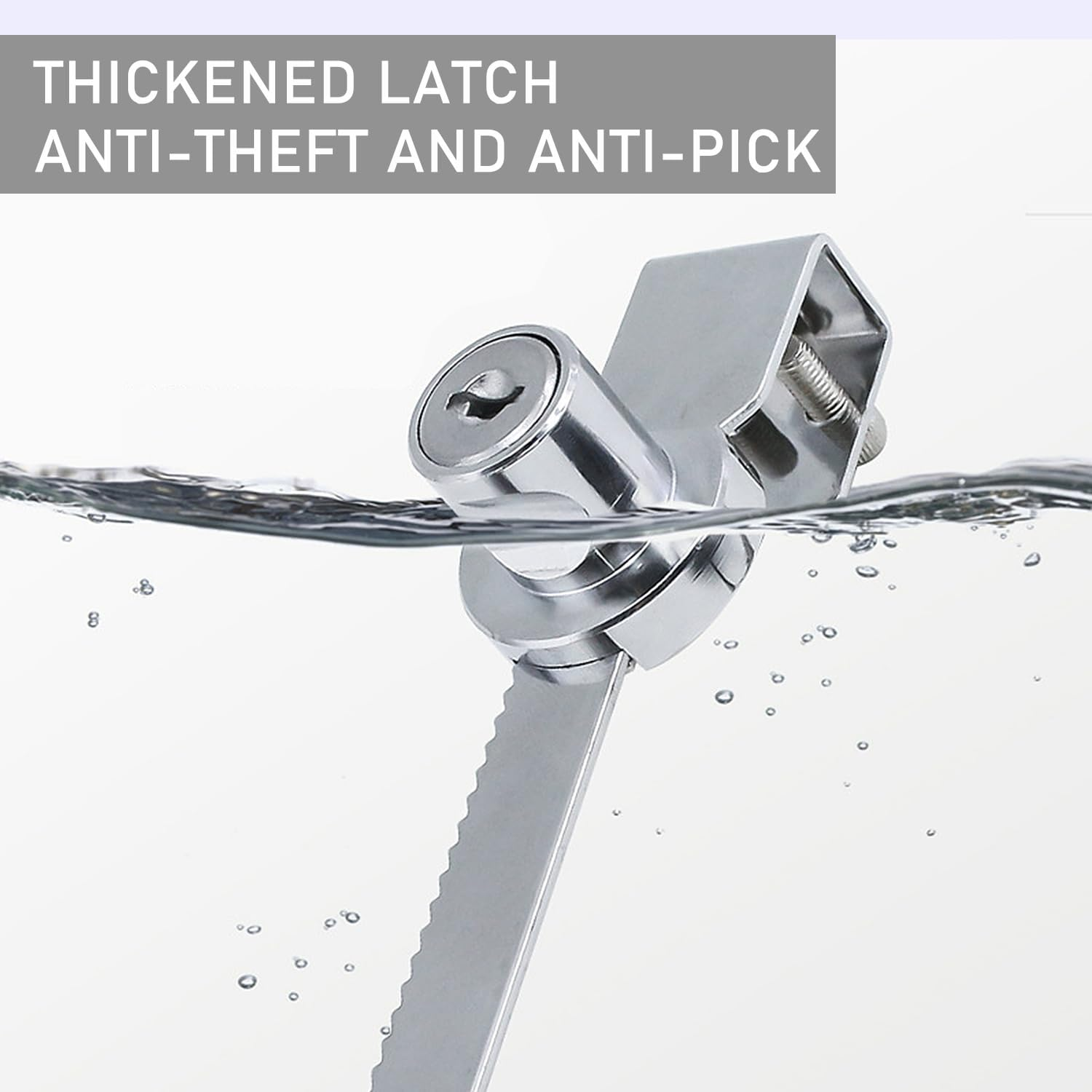 5 Pcs Showcase Locks, Zinc Alloy Security Case Locks No Drill Sliding Glass Door Ratchet Lock Drawer Display Case Locks with Different Keys for 2-6Mm Thick Door image number 2