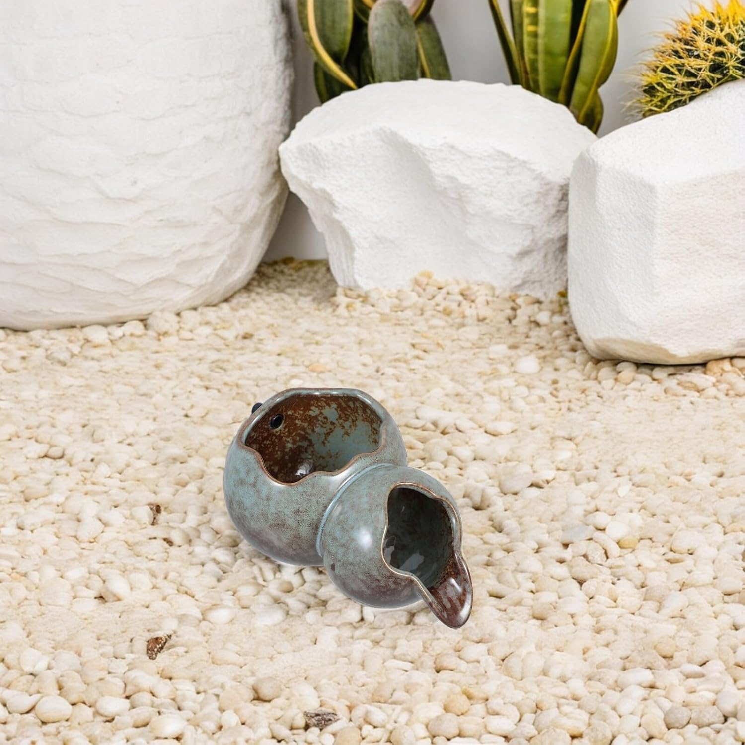 COHEALI Ancient Ceramic Water Fountain Spitter with Recirculating Waterfall for Outdoor Garden Patio Courtyard Terracotta Jar with Feature Low Maintenance Relaxing Ambiance for Home Office image number 6