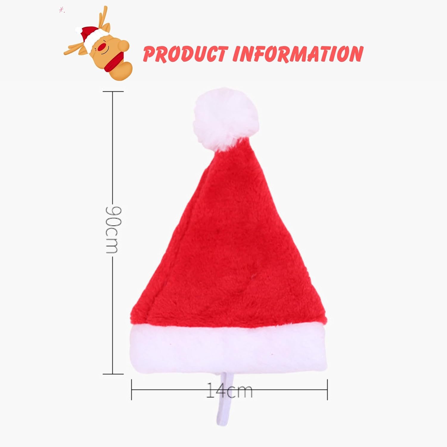 Nebula-X Cat Santa Hat, Christmas Hats for Cats Pet Santa Hat Christmas Costume for Cat Rabbit Puppy Doll, (4) image number 3