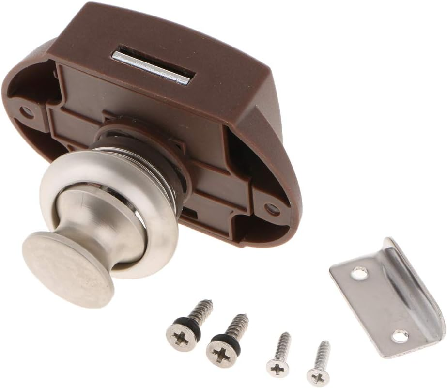 Zinc Alloy Push Button Latch Cupboard Lock Knob for Cabinet/Rv/Boat (Pearl) image number 6