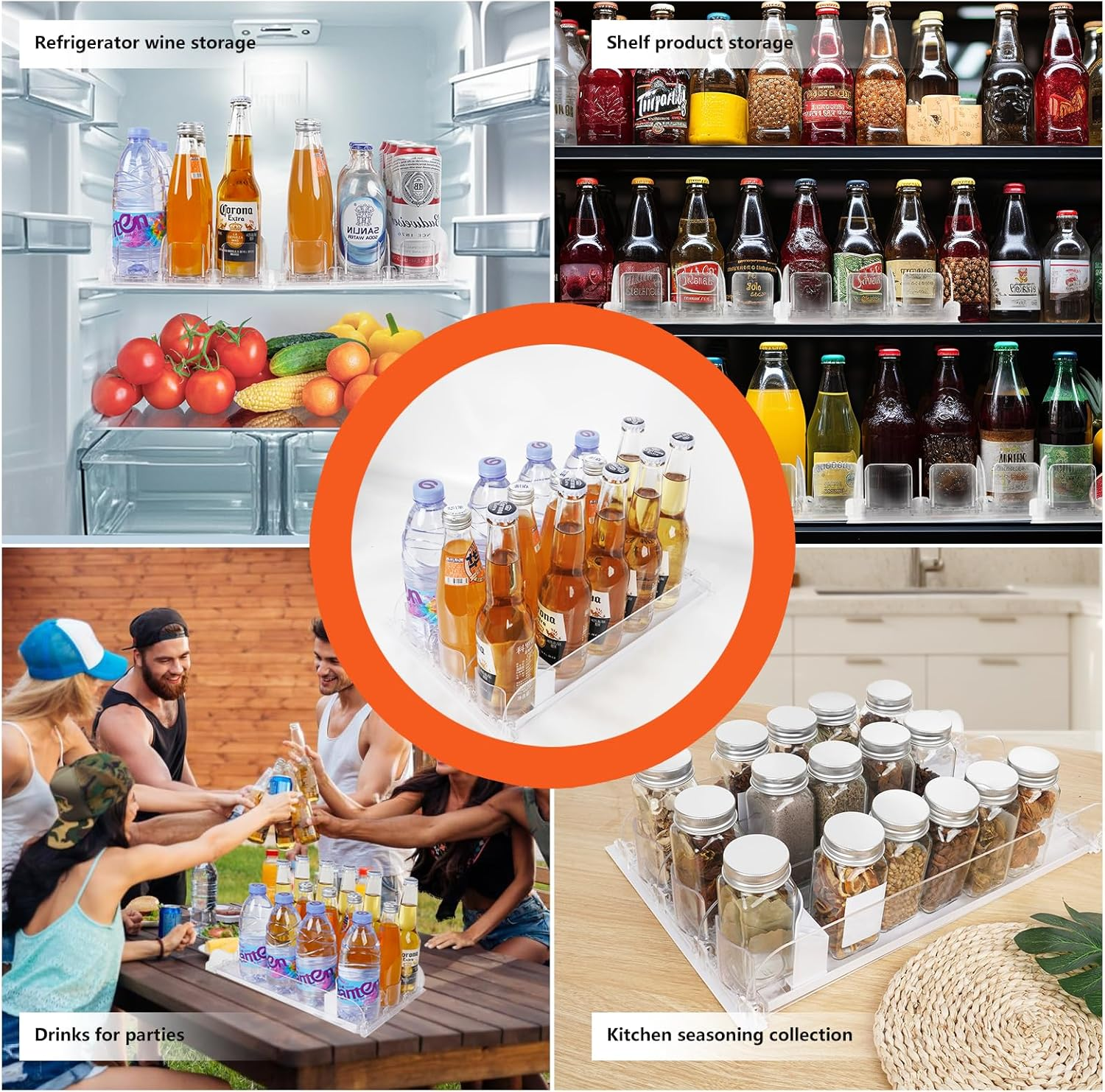 SWOURT Fridge Organiser Can for Fridge Organiser, 3/4/5 Rows Drinks Drink Organisation Automatic for Refrigerators, Suitable for Kitchen, Storage Room (4 Rows) image number 6