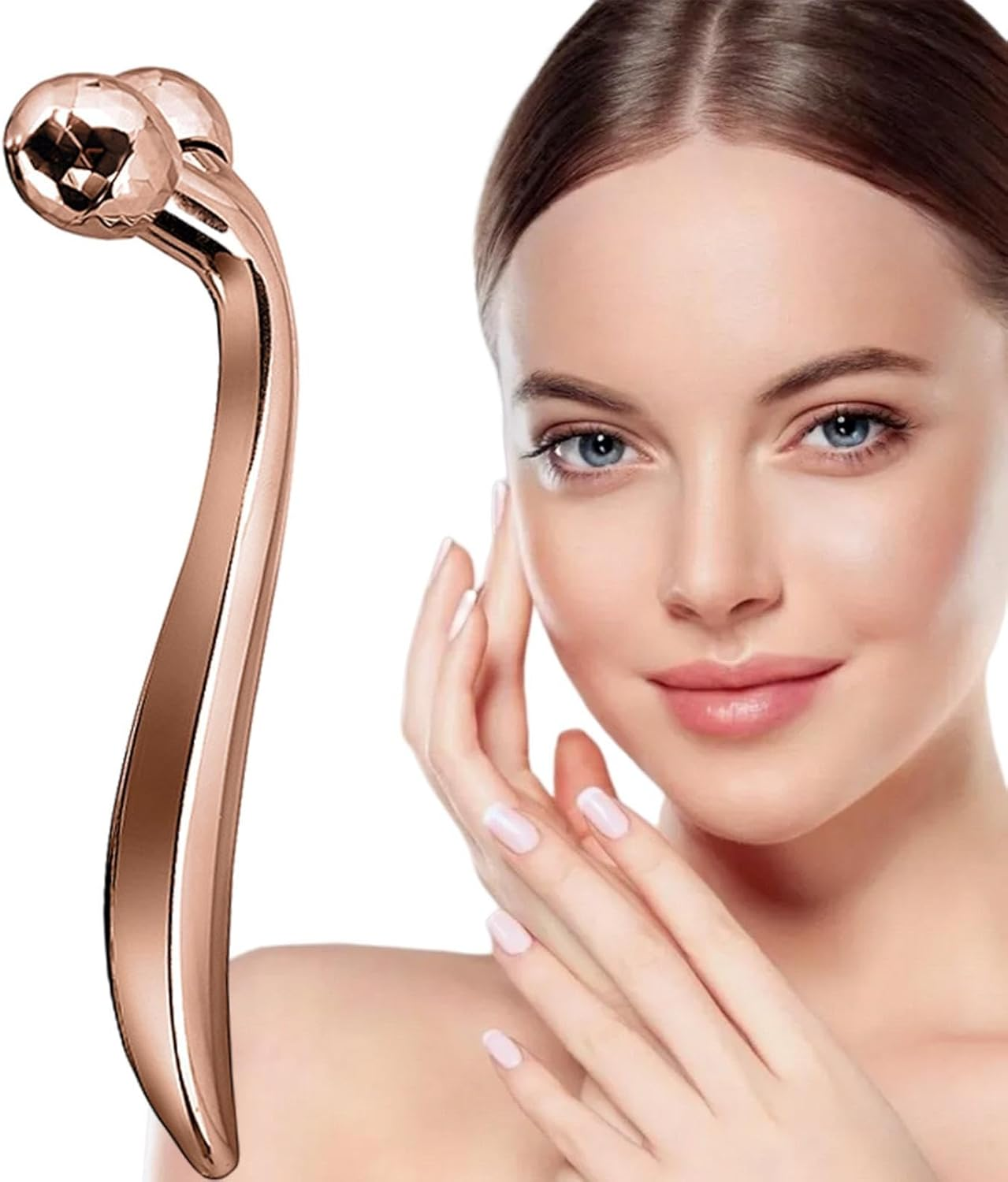 3D Roller Face Massager - 3D Face Massage Beauty Tool for Shaping,Body Face Massage, Self Care Products, Face-Lifting Instrument, Slimming Massager with Manual 360-Degree Rotation Yongbao