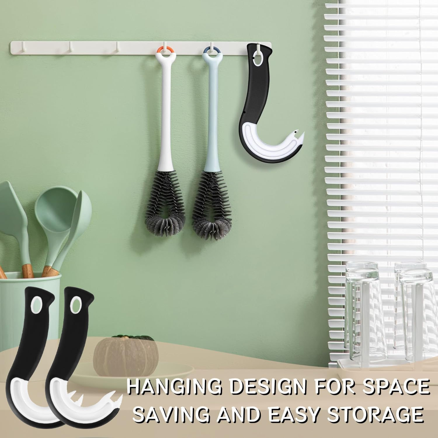 2 Pcs Ring Pull Can Opener Set,Multifunction Ring Pull Grip Grab Twist,Manual Easy Bottle Opener Hook Shape Kitchen Utensils Bottle Tool image number 1