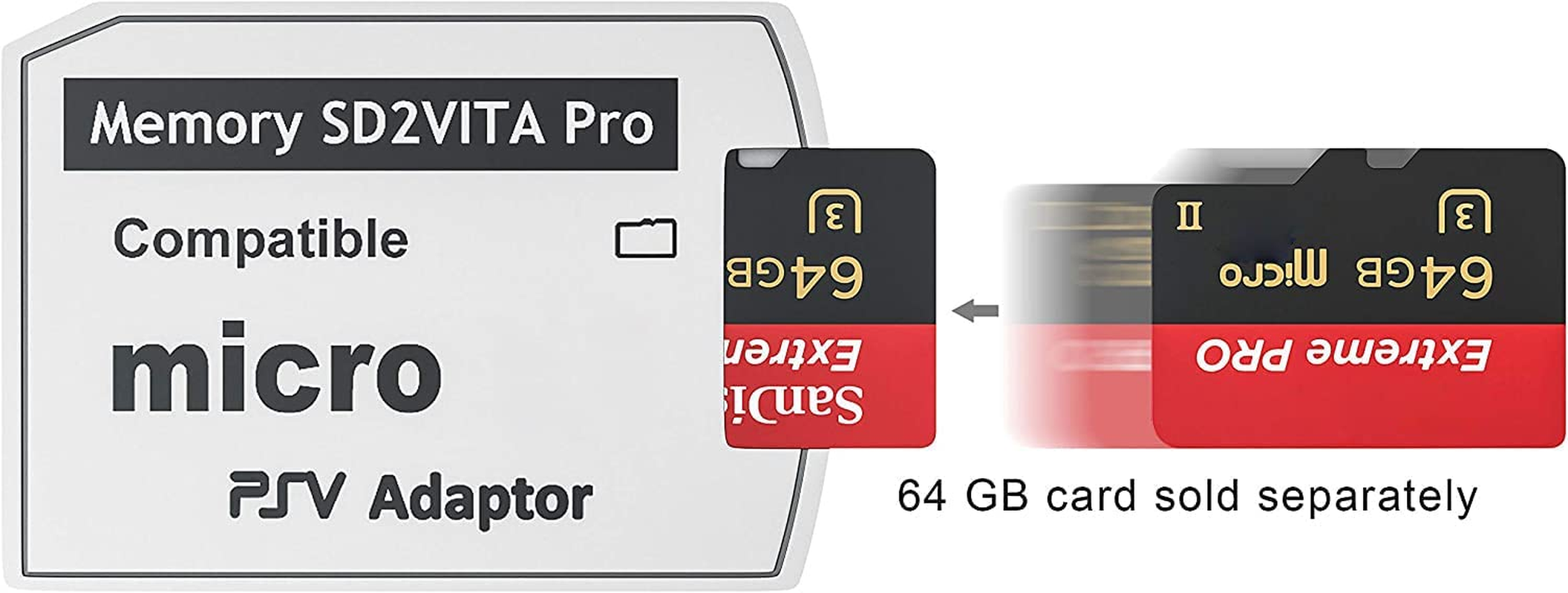 Sd2Vita Memory Card Adapter Compatible with PS Vita 1000/2000 3.6 or Henkaku System image number 1