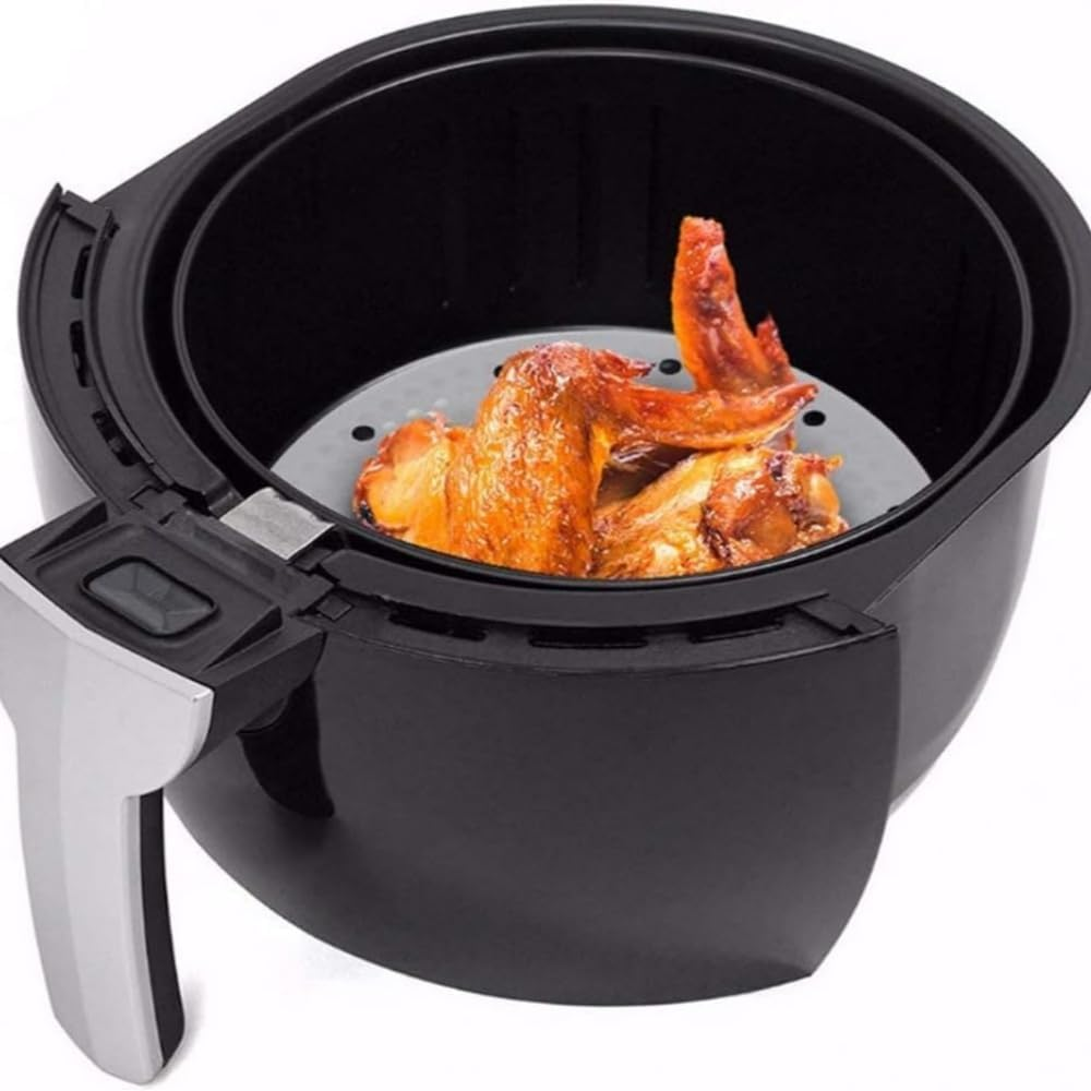 200 Pcs Air Fryer Liners, YIFARUBE 7Inch Bamboo Steamer Liners, Non Stick Perforated Parchment Sheets, round Bamboo Steamer Paper for Cake Pan Basket Baking Ovening image number 4