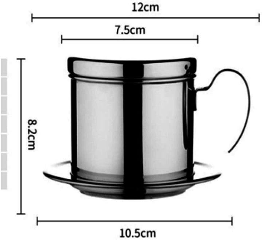304 Stainless Steel Vietnam Coffee Pot, Coffee Appliance Brewing Pot, Drip Pot, Coffee Filter, Drip Pot,For Espresso Cappuccino British Afternoon Tea,Black image number 4