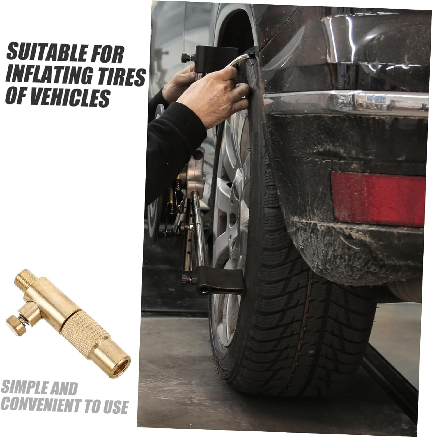 Cabilock Car Inflatable Pump Connector for Vehicle Tires Threaded Quick Connect Fittings Compatible Bike Tire Valve Adapter Automotive Replacement Parts image number 6