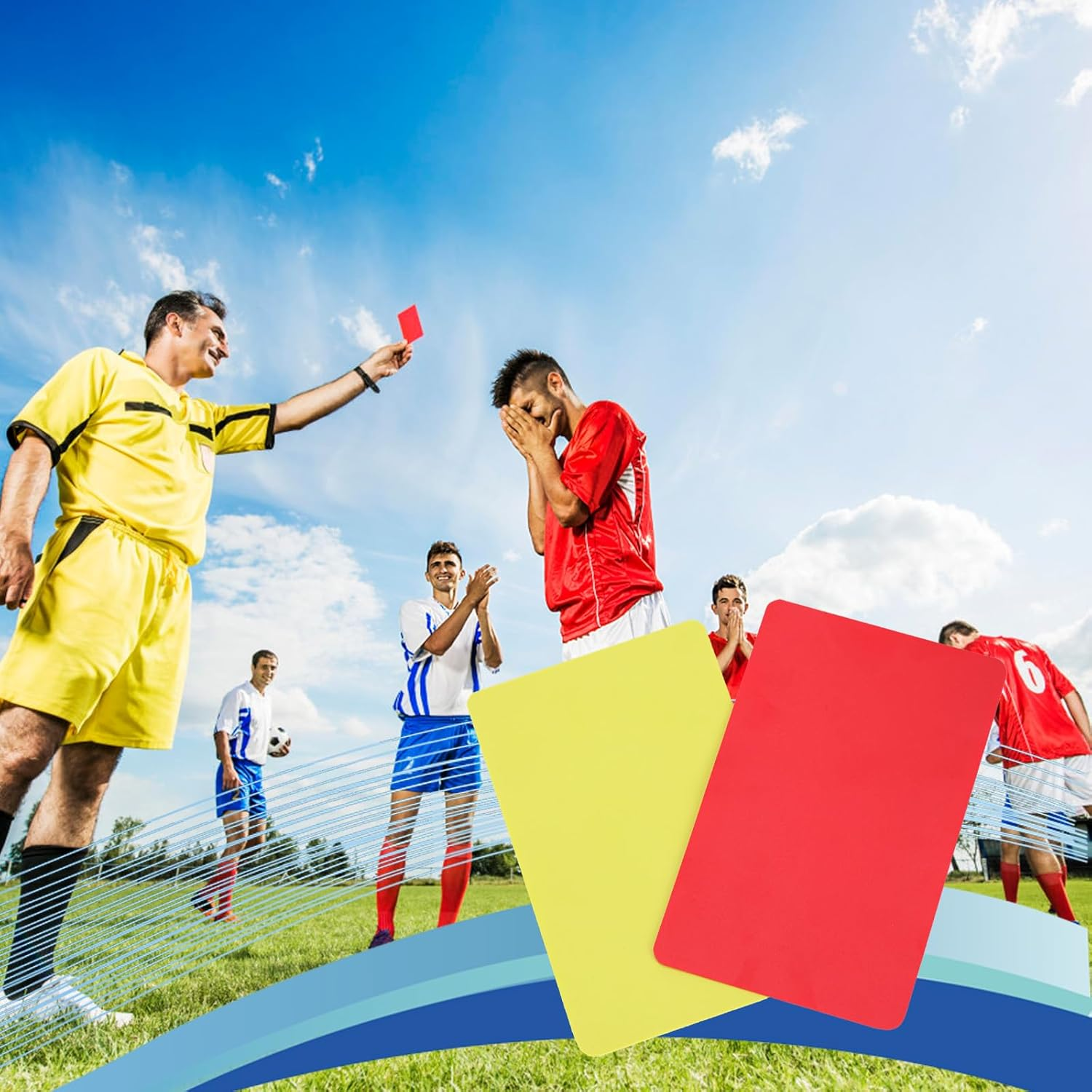 6 Referee Cards Set, 12Pcs Referee Penalty Cards with 6Pcs Card Holder Soccer Referee Red and Yellow Warning Card Referee Cards Referee Accessories for Volleyball Football Soccer Sports Game image number 5