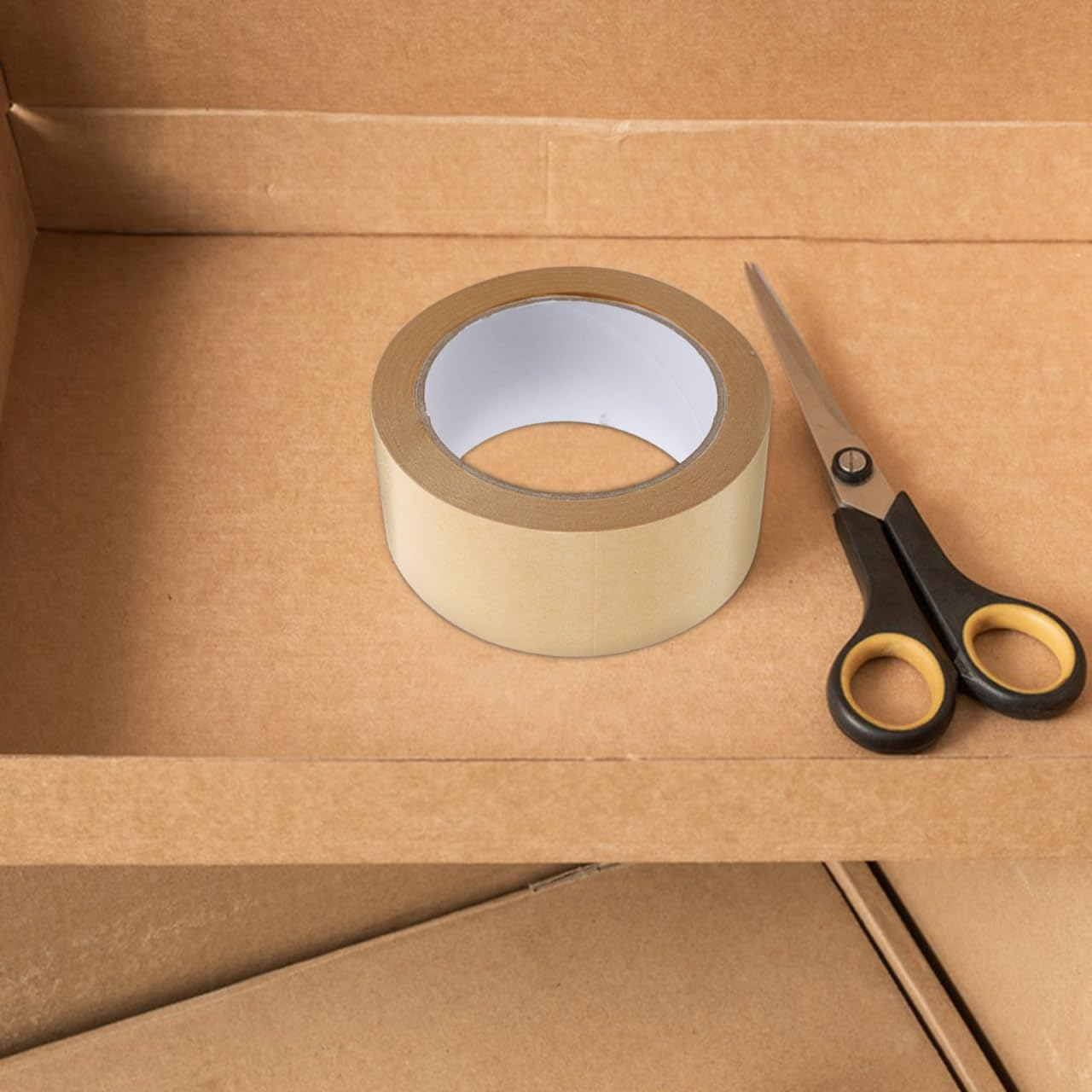 TEHAUX Kraft Packing Tape, 45Mm X 25M Self Adhesive Brown Gummed Tape, High Viscosity, Water-Free, Ideal for Packaging, Sealing, Picture Framing image number 6