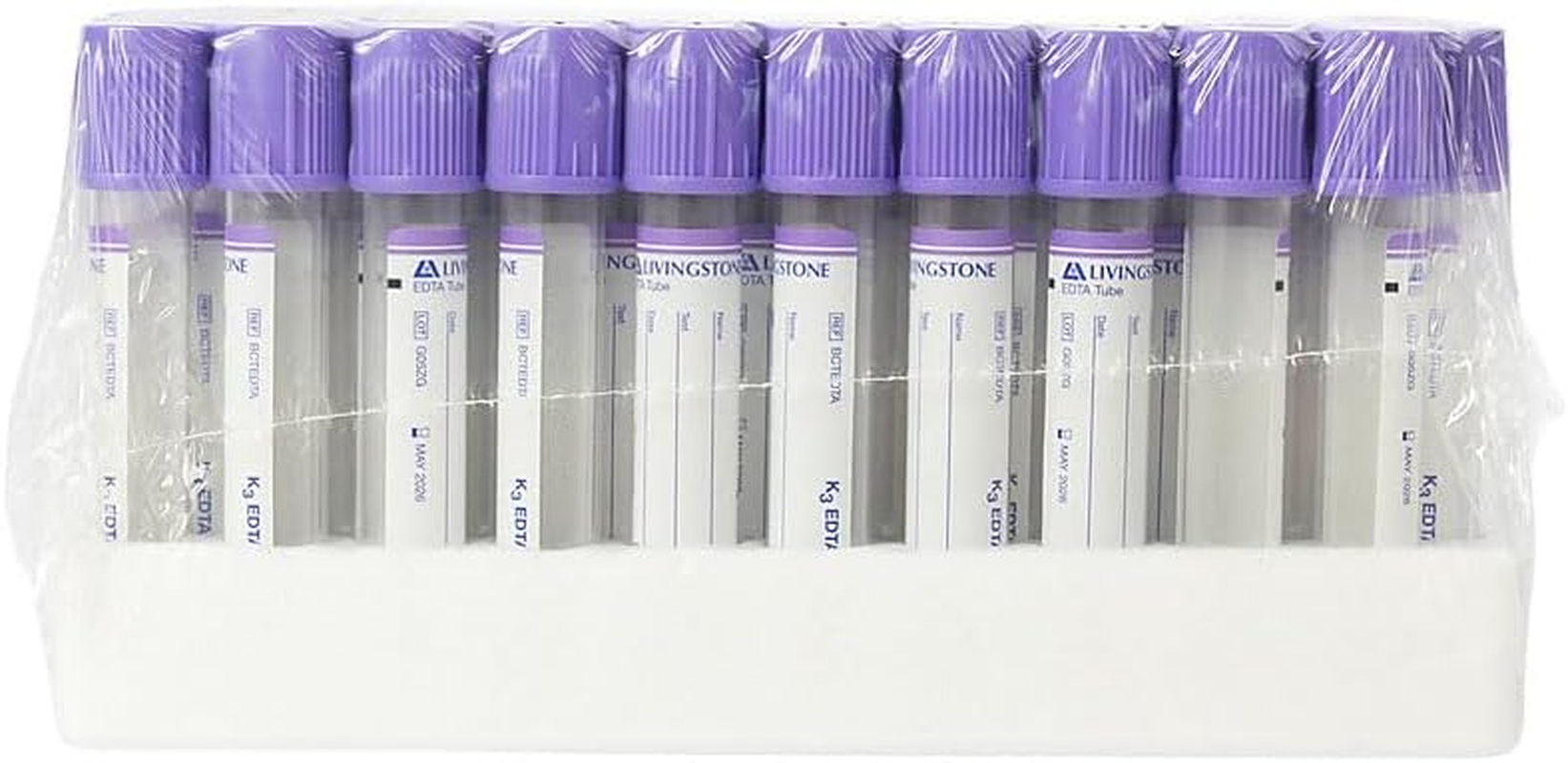 Livingstone Blood Collection Plastic Tube with K3 EDTA, 13 Mm X 75 Mm Size (Pack of 100) image number 2